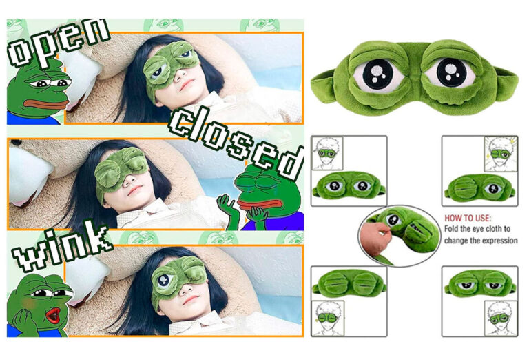 maonativey cute green cartoon frog eye mask (photo b)