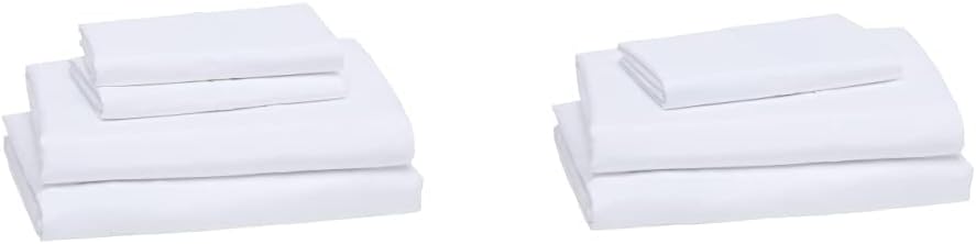 amazon basics lightweight super soft easy care microfiber bed sheet set with 36 cm deep pockets queen, bright white amazon basics lightweight super soft easy care microfiber bed sheet set with 36 cm deep pockets queen, bright white