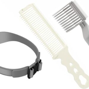 3pcs hair trimming fade guide with fade comb,barber fade comb barber combs with fade hair trimming guide,fade comb barber cutting comb,fade comb blend comb with hair trimming fade guide for men,grey
