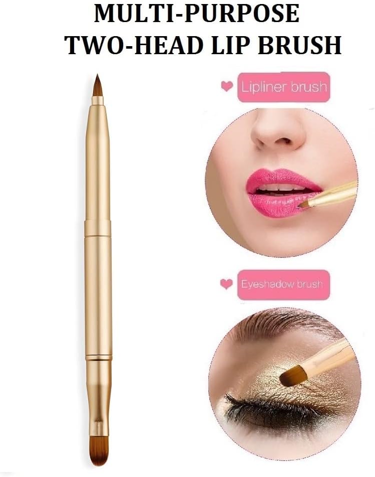 exquisite professional lip brush applicators retractable lipstick brushes lipstick gloss makeup brush tool for women and girls (two head gold) exquisite professional lip brush applicators retractable lipstick brushes lipstick gloss makeup brush tool for women and girls (two head gold)