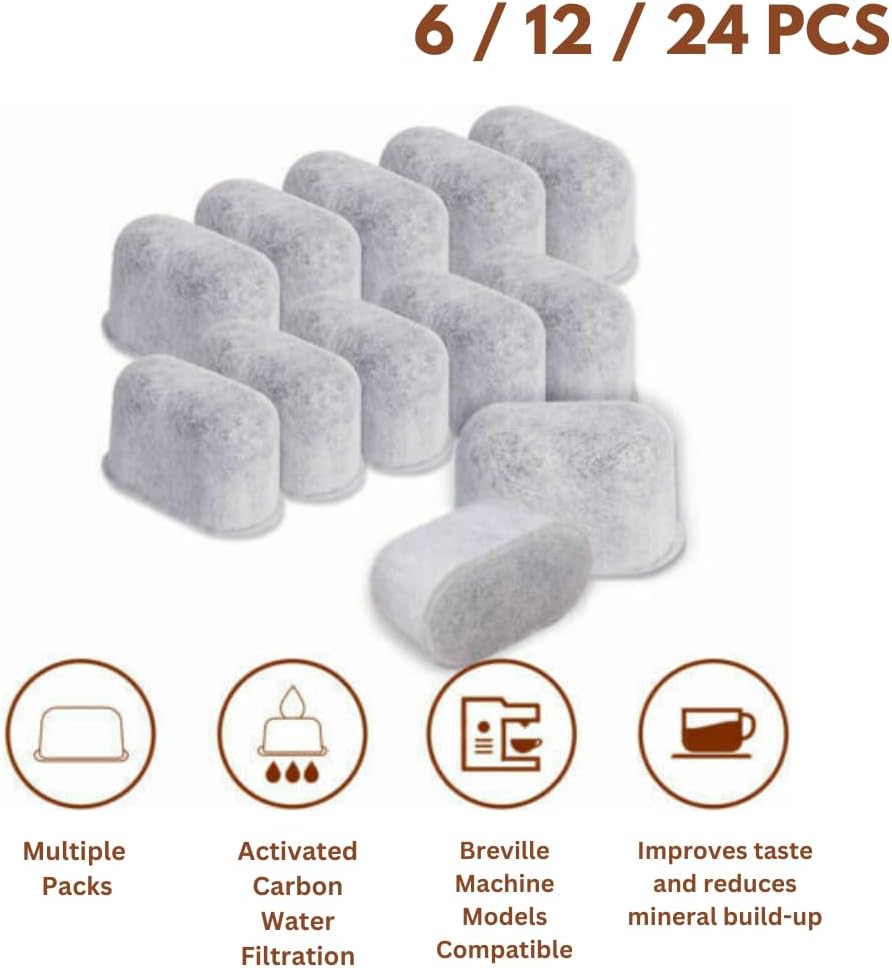 replacement water filters compatible with breville barista express bes870 & duo temp pro bes810 machines (6 filters) replacement water filters compatible with breville barista express bes870 & duo temp pro bes810 machines (6 filters)