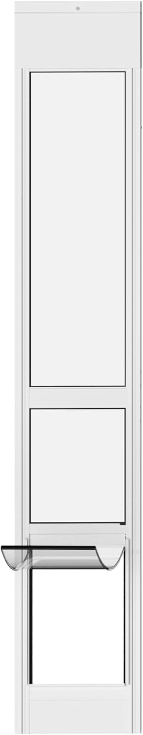 hakuna pets white glass patio pet door for sliding doors, large | adjustable height up to 83.5”, damage free or permanent install, locking panel included hakuna pets white glass patio pet door for sliding doors, large | adjustable height up to 83.5”, damage free or permanent install, locking panel included
