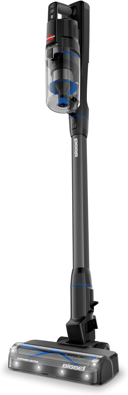 bissell powerclean furguard 280w self standing cordless vacuum with long run time, tangle free self cleaning brush roll, strong suction, two batteries, motorised upholstery tool, & bright headlights bissell powerclean furguard 280w self standing cordless vacuum with long run time, tangle free self cleaning brush roll, strong suction, two batteries, motorised upholstery tool, & bright headlights
