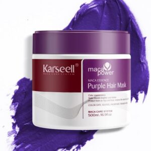 karseell purple hair mask professional neutralizes brass & yellow tones for blonde silver gray highlighted hair conditioning with argan oil and collagen, 500ml