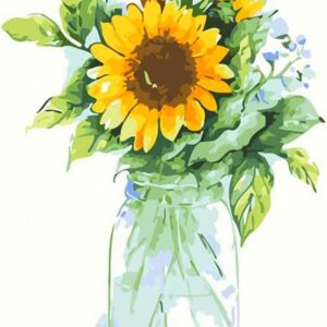 paint by number for adults. diy sunflowers acrylic painting kit for kids and adults beginner – 16” x 20”with 3 brushes and bright colors