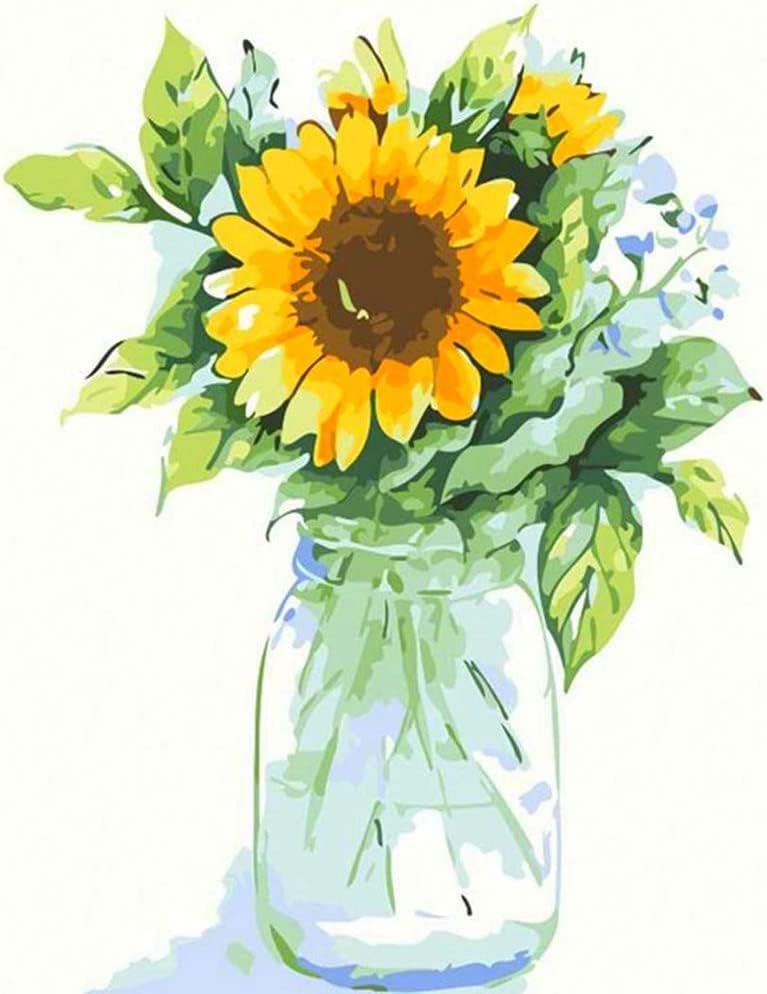 paint by number for adults. diy sunflowers acrylic painting kit for kids and adults beginner – 16” x 20”with 3 brushes and bright colors paint by number for adults. diy sunflowers acrylic painting kit for kids and adults beginner – 16” x 20”with 3 brushes and bright colors