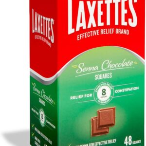 laxettes senna chocolate squares, 48 count