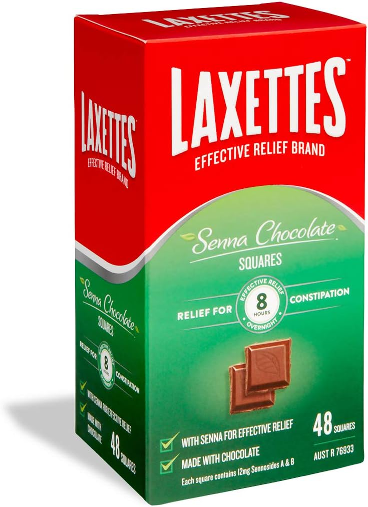 laxettes senna chocolate squares, 48 count laxettes senna chocolate squares, 48 count