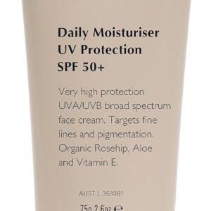 natio australia ageless daily moisturiser uv protection spf 50+ 75g 75g facial spf cream for all skin types uva/uvb broad spectrum protection organic rosehip, aloe vera & vitamin e made in australia