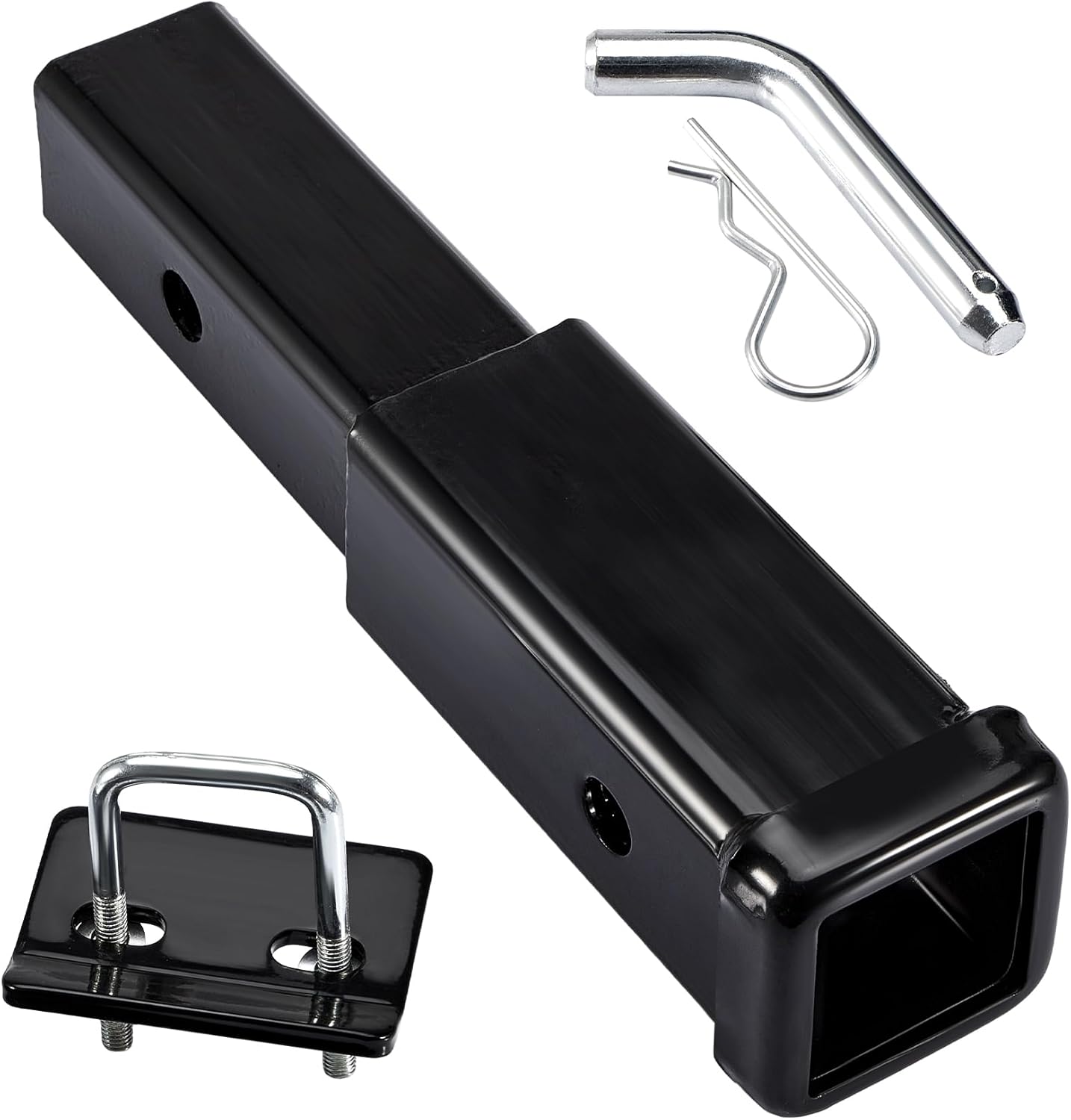 trailer hitch extender 7 inch extension length fits for 2 inch receiver tube with anti rattle stabilizer and 5/8 inch hitch pin clips 3500 lbs gtw trailer hitch extender 7 inch extension length fits for 2 inch receiver tube with anti rattle stabilizer and 5/8 inch hitch pin clips 3500 lbs gtw