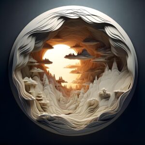 bgraamiens puzzle dawn 3d visual dawn inside a cave 1000 pieces round puzzle for adult, hard challenge puzzle for adult