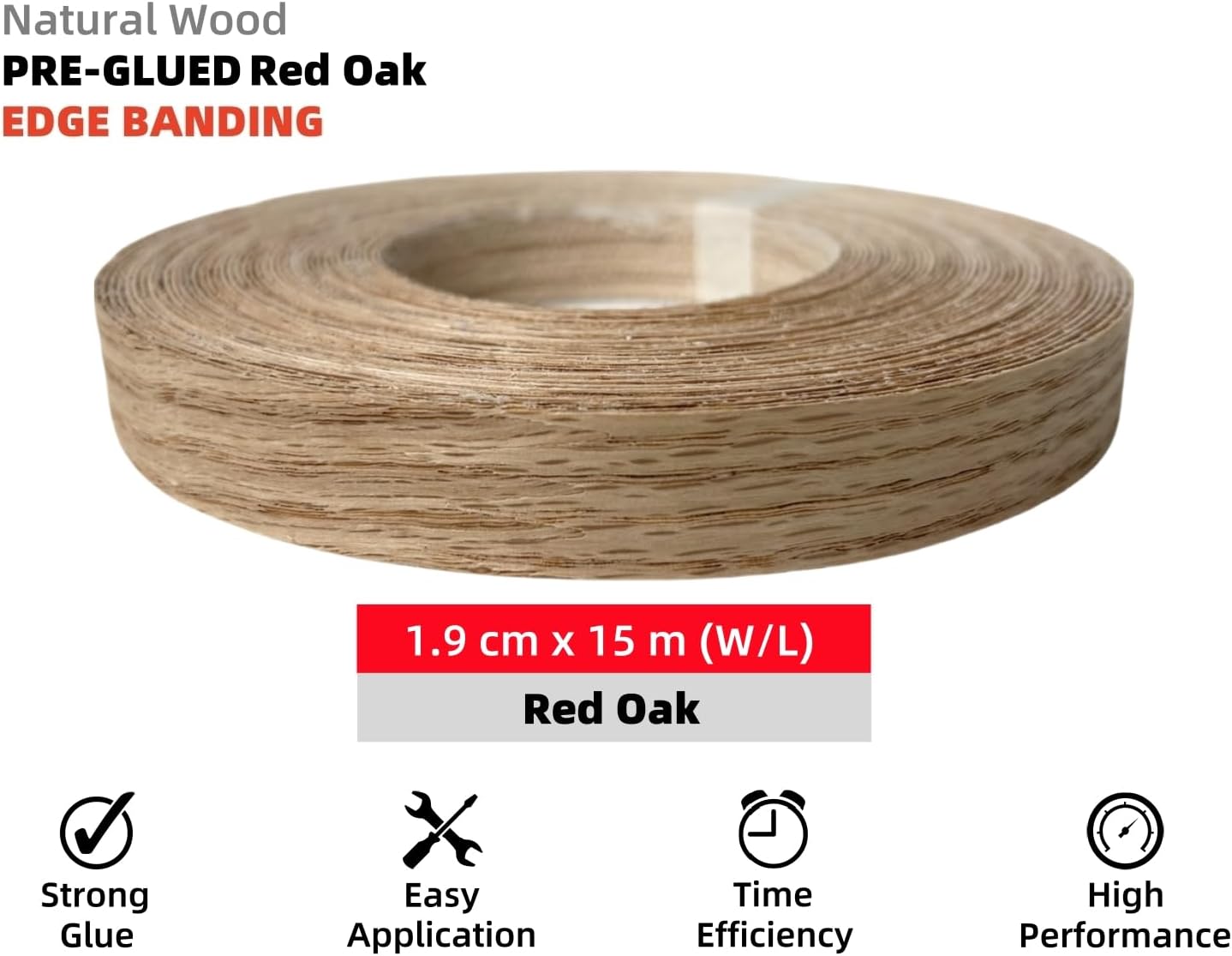 preglued american red oak wood veneer edging, plywood edge banding, flexible wood tape, iron on easy application veneer edging with hot melt adhesive back (1.9cmx15m) preglued american red oak wood veneer edging, plywood edge banding, flexible wood tape, iron on easy application veneer edging with hot melt adhesive back (1.9cmx15m)