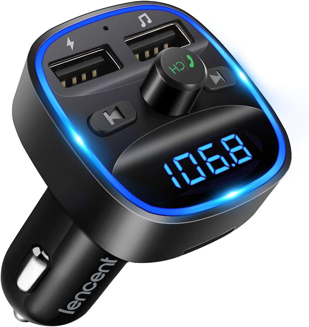lencent fm transmitter, bluetooth fm transmitter wireless radio adapter car kit with dual usb charging car charger mp3 player support tf card & usb disk lencent fm transmitter, bluetooth fm transmitter wireless radio adapter car kit with dual usb charging car charger mp3 player support tf card & usb disk