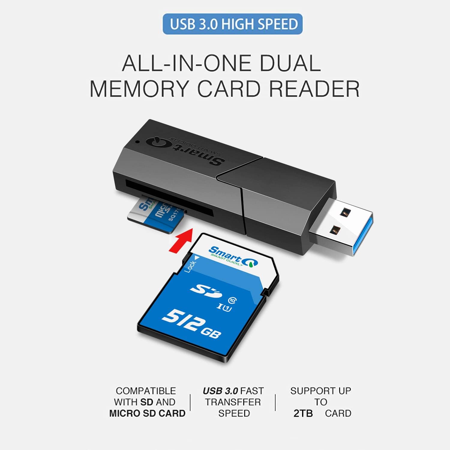 smartq c307 sd card reader portable usb 3.0 flash memory card adapter hub for sd, micro sd, sdxc, sdhc, mmc, micro sdxc, micro sdhc, uhs i for mac, windows, linux, chrome, pc, laptop, switch (single) smartq c307 sd card reader portable usb 3.0 flash memory card adapter hub for sd, micro sd, sdxc, sdhc, mmc, micro sdxc, micro sdhc, uhs i for mac, windows, linux, chrome, pc, laptop, switch (single)
