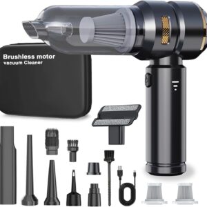 car vacuum cleaner,22000pa high power mini vacuum cleaner,rechargeable handheld vacuum,portable cordless compressed air duster air blower for car home (goldblack)