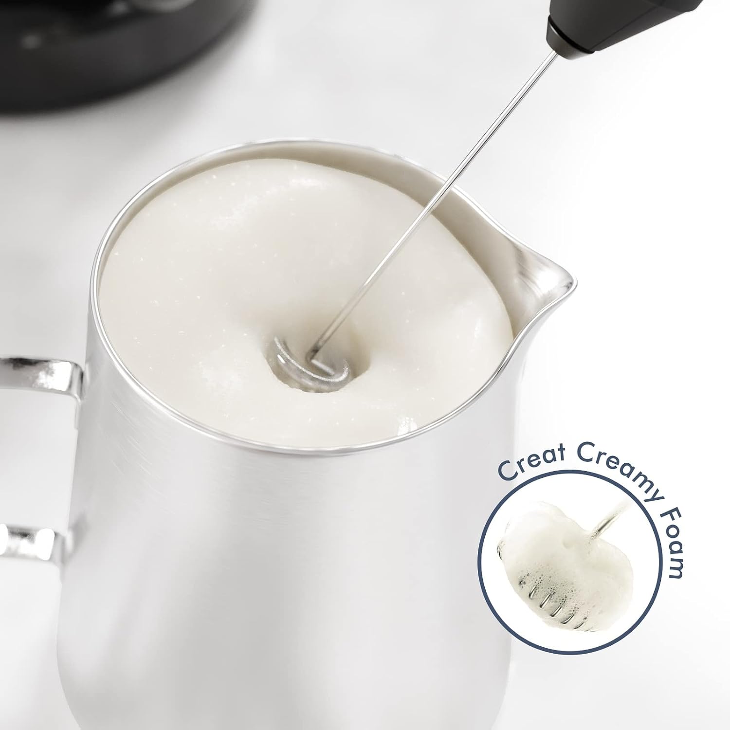 powerful milk frother handheld foam maker, mini whisk drink mixer for coffee, cappuccino, latte, matcha, hot chocolate, with stand, black powerful milk frother handheld foam maker, mini whisk drink mixer for coffee, cappuccino, latte, matcha, hot chocolate, with stand, black