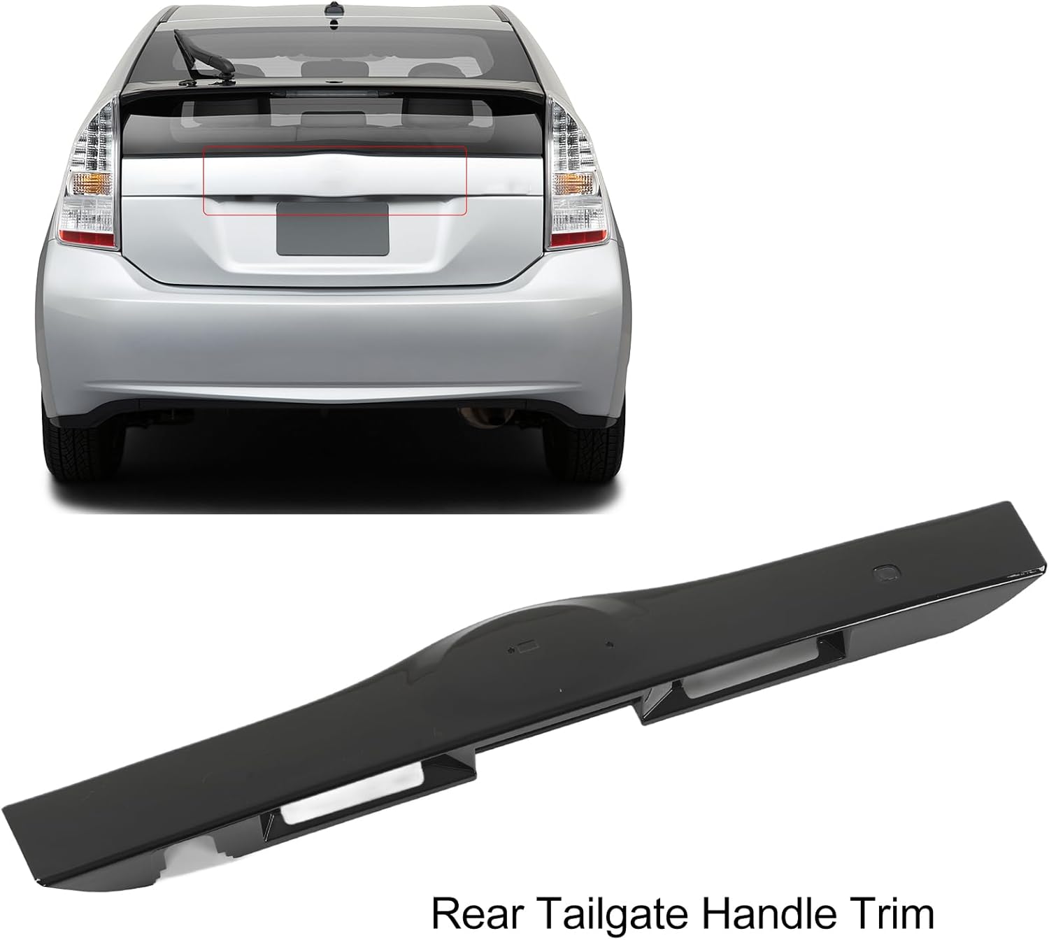 rear exterior tailgate liftgate handle garnish for prius 2004 to 2009, rear tailgate liftgate handle trim replacement, rear tailgate trunk door cover grille (black) rear exterior tailgate liftgate handle garnish for prius 2004 to 2009, rear tailgate liftgate handle trim replacement, rear tailgate trunk door cover grille (black)