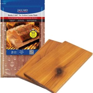 jaccard 201406 ready 2 grill pre soaked cedar plank, small, (2 planks), grilling accessories – wood plank serving board