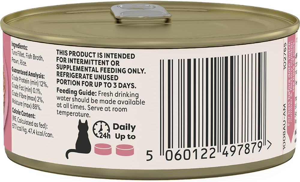 applaws 100% natural wet cat food tuna fillet with prawns in broth, limited ingredients pet food 70g tin (pack of 24) applaws 100% natural wet cat food tuna fillet with prawns in broth, limited ingredients pet food 70g tin (pack of 24)