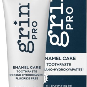 grin pro enamel care nano hydroxyapatite toothpaste, fluoride free, designed for sensitive teeth, helps remineralize, 4 oz, natural ingredients, new zealand manufactured