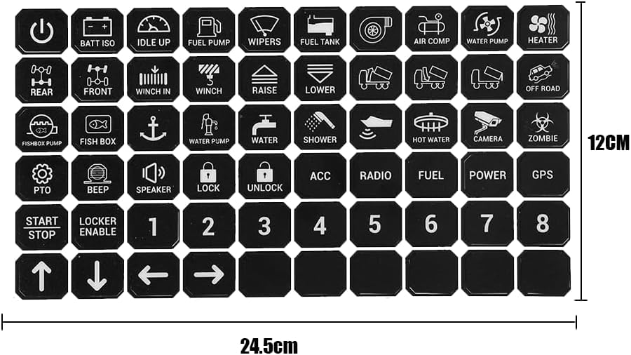 120pcs switch panel small stickers, switch label decal, multifunction button sticker, night safety stickers, for cars car boat truck vehicle, with panel ra80 xl rb80 xl ar 600 ac 1200 120pcs switch panel small stickers, switch label decal, multifunction button sticker, night safety stickers, for cars car boat truck vehicle, with panel ra80 xl rb80 xl ar 600 ac 1200