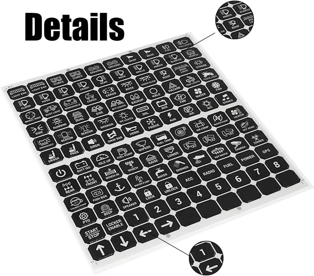120pcs switch panel small stickers, switch label decal, multifunction button sticker, night safety stickers, for cars car boat truck vehicle, with panel ra80 xl rb80 xl ar 600 ac 1200 120pcs switch panel small stickers, switch label decal, multifunction button sticker, night safety stickers, for cars car boat truck vehicle, with panel ra80 xl rb80 xl ar 600 ac 1200