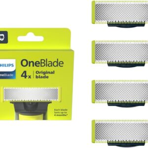 philips oneblade genuine face replacement blade fits all oneblade handles, 4 pack, qp240/50