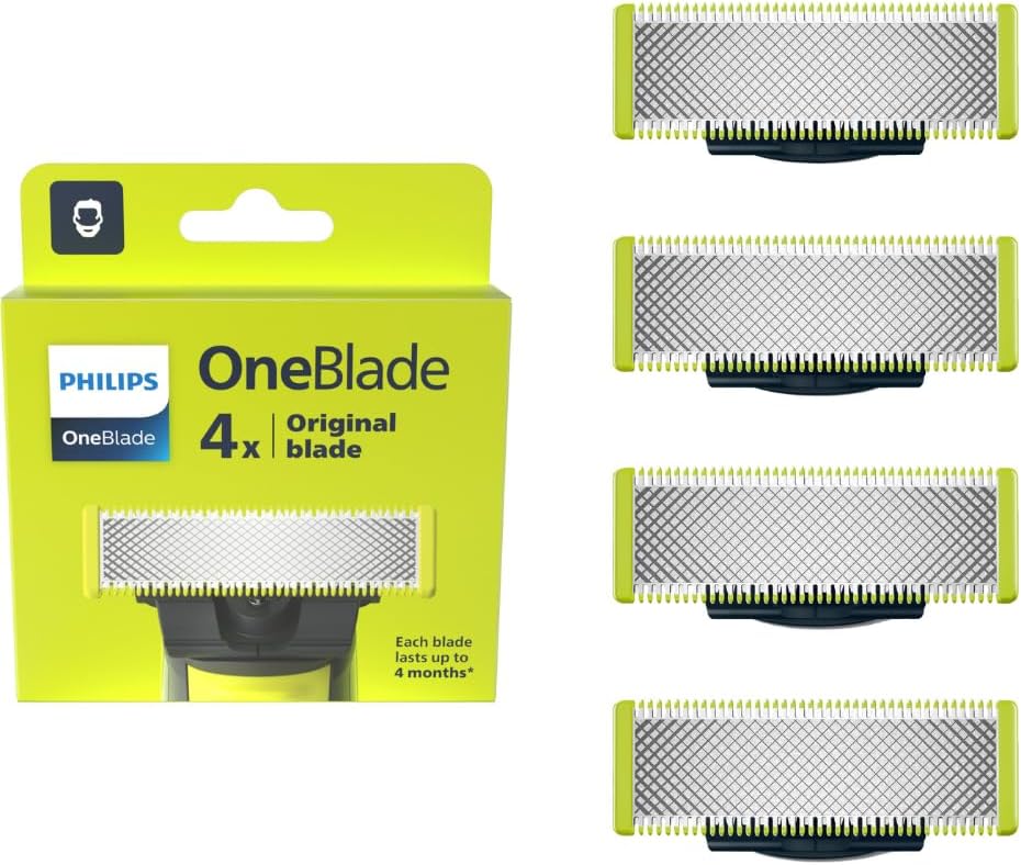 philips oneblade genuine face replacement blade fits all oneblade handles, 4 pack, qp240/50 philips oneblade genuine face replacement blade fits all oneblade handles, 4 pack, qp240/50
