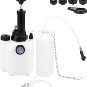 3l manual brake bleeder kit, brake fluid replacement tool with 1l brake fluid bleed bottle and 4 master cylinder adapters, one person brake bleed vacuum pump kit for various vehicles