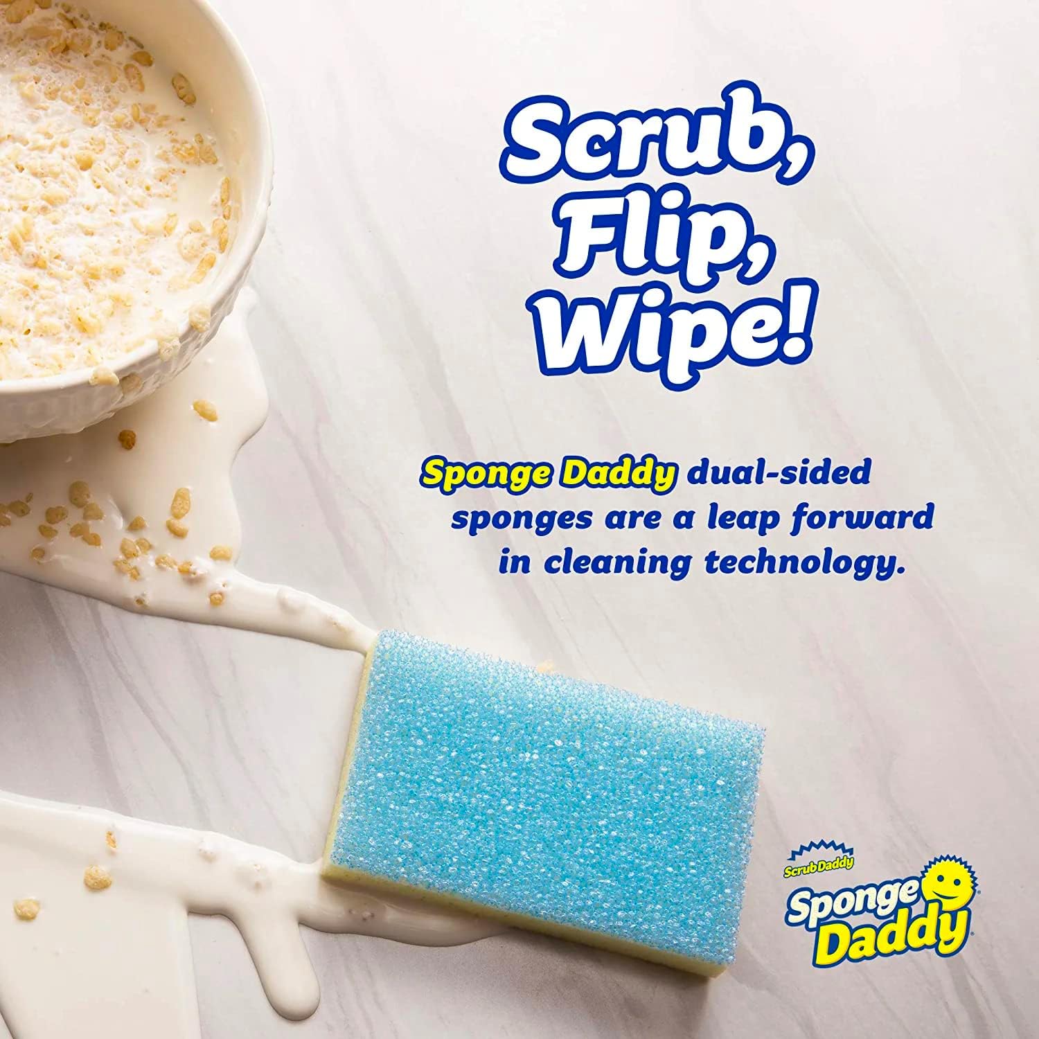 sponge daddy multipurpose cleaning scrubber and sponge one side for scrubbing, the other for mopping up scratch free, odour resistant 4 sponge daddy sponges sponge daddy multipurpose cleaning scrubber and sponge one side for scrubbing, the other for mopping up scratch free, odour resistant 4 sponge daddy sponges