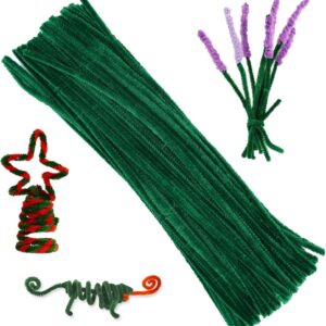 100 pieces pipe cleaners chenille stem, solid color pipe cleaners set for craft supplies diy arts crafts decorations, chenille stems pipe cleaners (green)