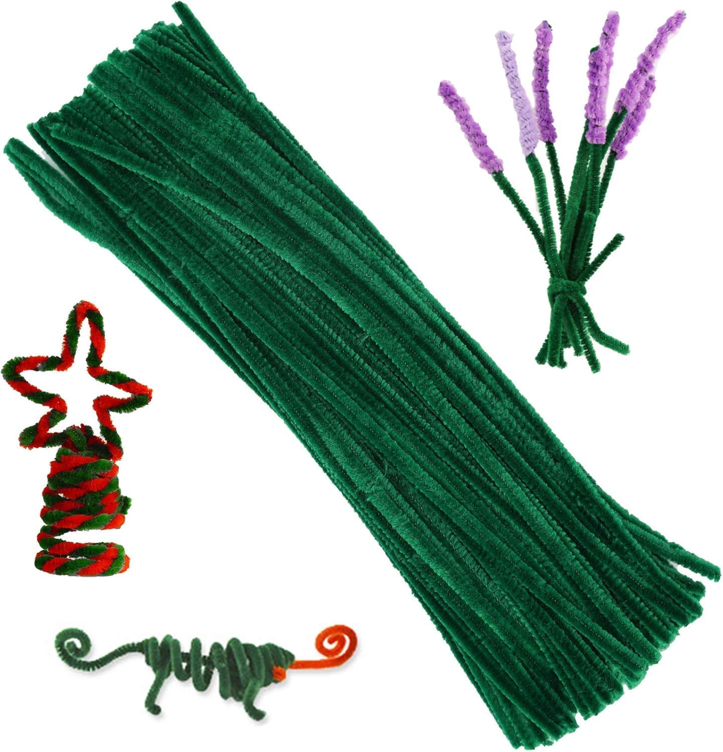100 pieces pipe cleaners chenille stem, solid color pipe cleaners set for craft supplies diy arts crafts decorations, chenille stems pipe cleaners (green) 100 pieces pipe cleaners chenille stem, solid color pipe cleaners set for craft supplies diy arts crafts decorations, chenille stems pipe cleaners (green)