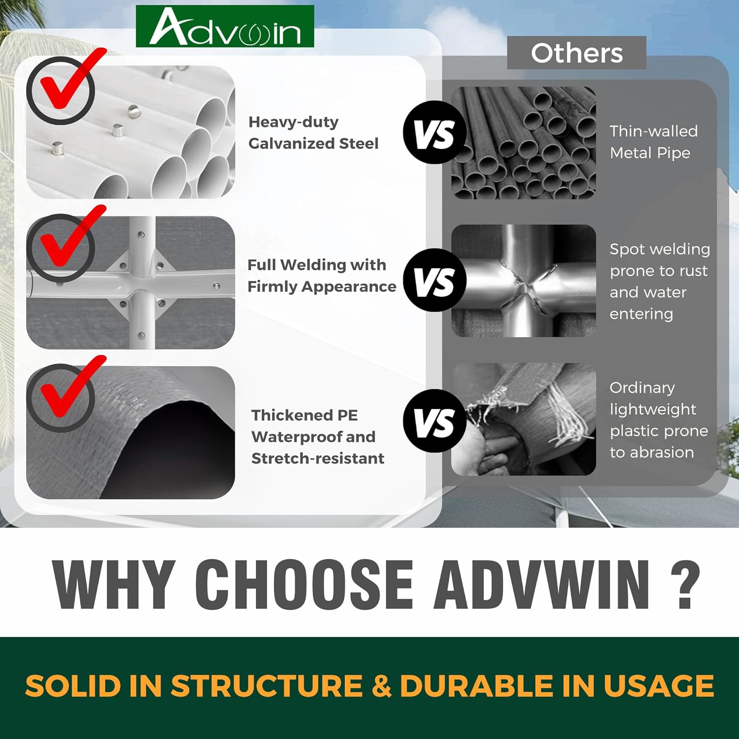 advwin 3x6m carport canopy portable garage, waterproof & uv resistant with built in sandbags, for vehicle storage, outdoor events, market stalls grey advwin 3x6m carport canopy portable garage, waterproof & uv resistant with built in sandbags, for vehicle storage, outdoor events, market stalls grey