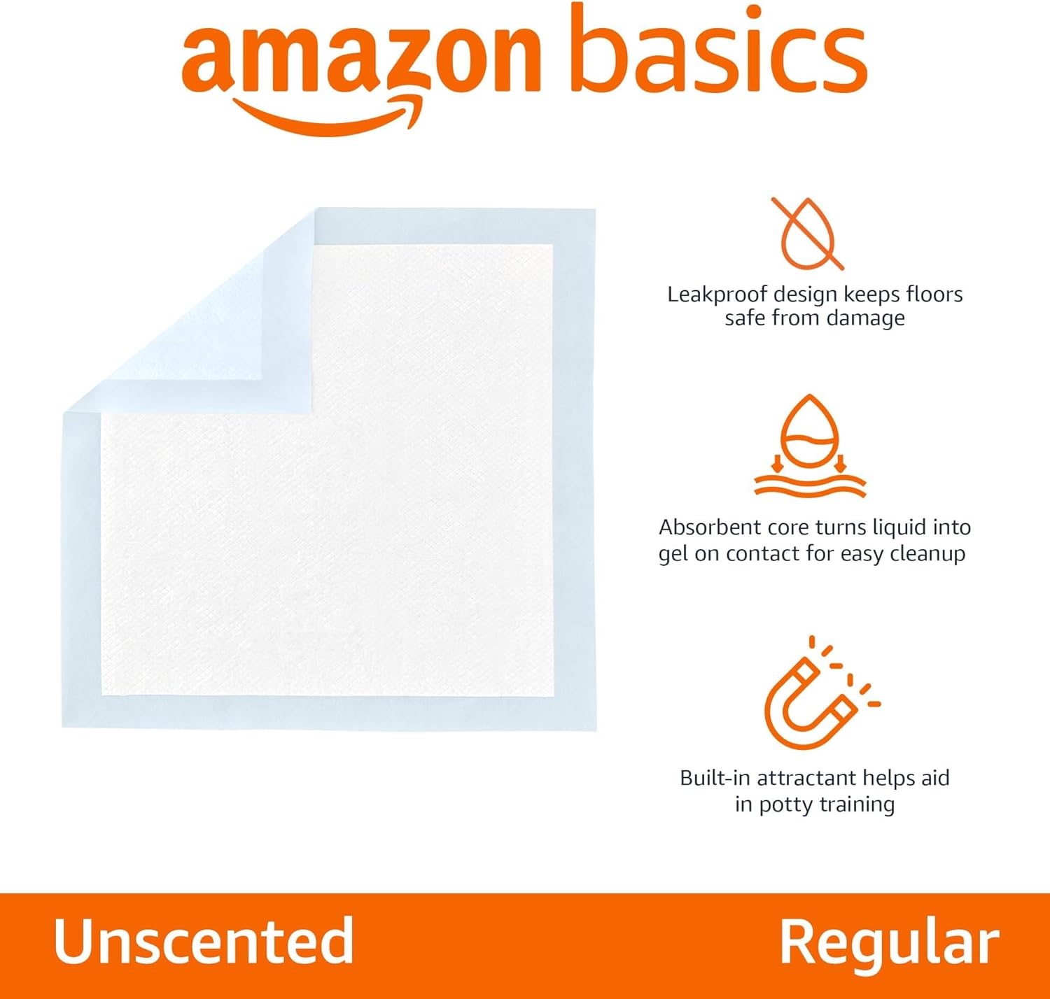 amazon basics dog and puppy pee pads with leak proof quick dry design for potty training, standard absorbency, regular size, 56 x 56 cm pack of 100 amazon basics dog and puppy pee pads with leak proof quick dry design for potty training, standard absorbency, regular size, 56 x 56 cm pack of 100