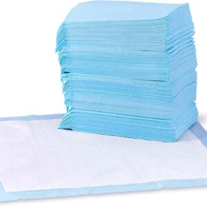 amazon basics dog and puppy pee pads with leak proof quick dry design for potty training, standard absorbency, regular size, 56 x 56 cm pack of 100