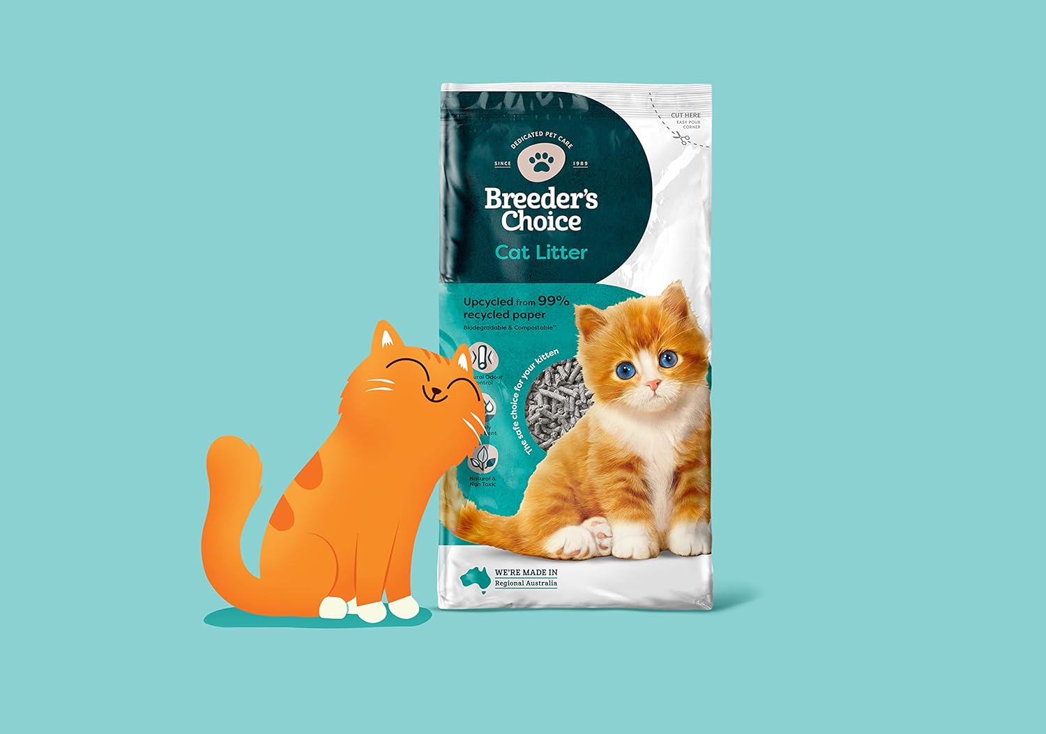 breeders choice 99 percent recycled paper cat litter 15 litre breeders choice 99 percent recycled paper cat litter 15 litre
