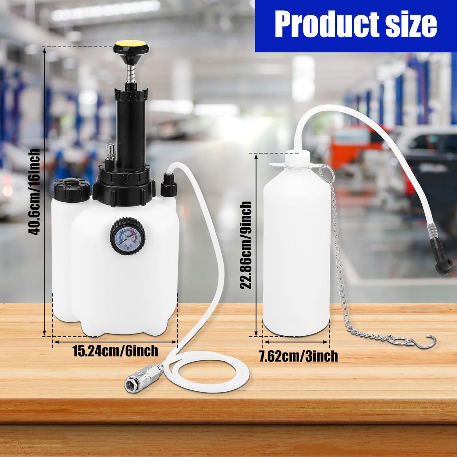 3l manual brake bleeder kit, brake fluid replacement tool with 1l brake fluid bleed bottle and 4 master cylinder adapters, one person brake bleed vacuum pump kit for various vehicles 3l manual brake bleeder kit, brake fluid replacement tool with 1l brake fluid bleed bottle and 4 master cylinder adapters, one person brake bleed vacuum pump kit for various vehicles