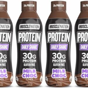 muscle nation 6 x ready to drink protein daily shake milk chocolate 400ml