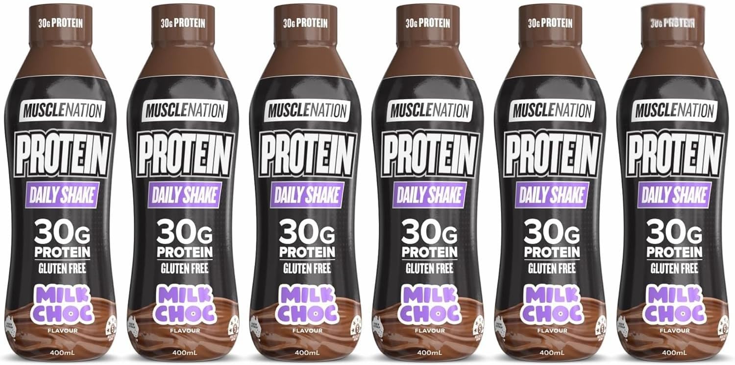 muscle nation 6 x ready to drink protein daily shake milk chocolate 400ml muscle nation 6 x ready to drink protein daily shake milk chocolate 400ml