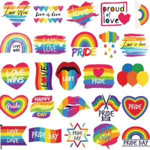 ooopsiun 80 pcs rainbow temporary tattoos 10 sheets pride tattoos flower/heart/rainbow tattoos for pride festivals
