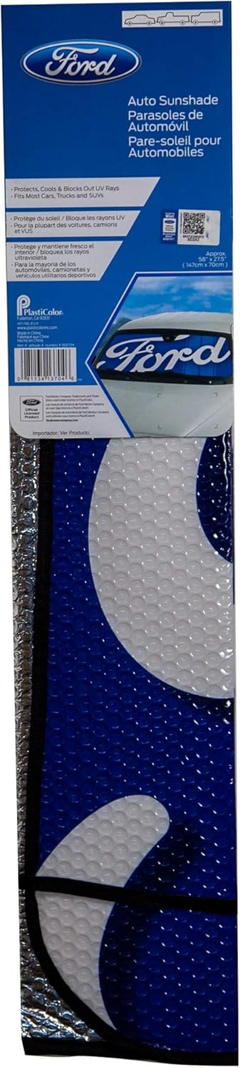plasticolor 003704r01 ford blue script windshield sunshade plasticolor 003704r01 ford blue script windshield sunshade