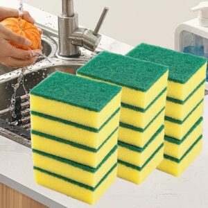 15 pack kitchen cleaning sponges, dual side cleaning dish sponges cleaning supplies for home and kitchen, anti scratch scrubbing sponges