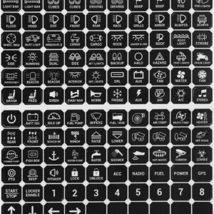 120pcs switch panel small stickers, switch label decal, multifunction button sticker, night safety stickers, for cars car boat truck vehicle, with panel ra80 xl rb80 xl ar 600 ac 1200