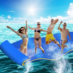 weisshorn floating water mat 3.5x1.8m foam pad swimming pool platform blue