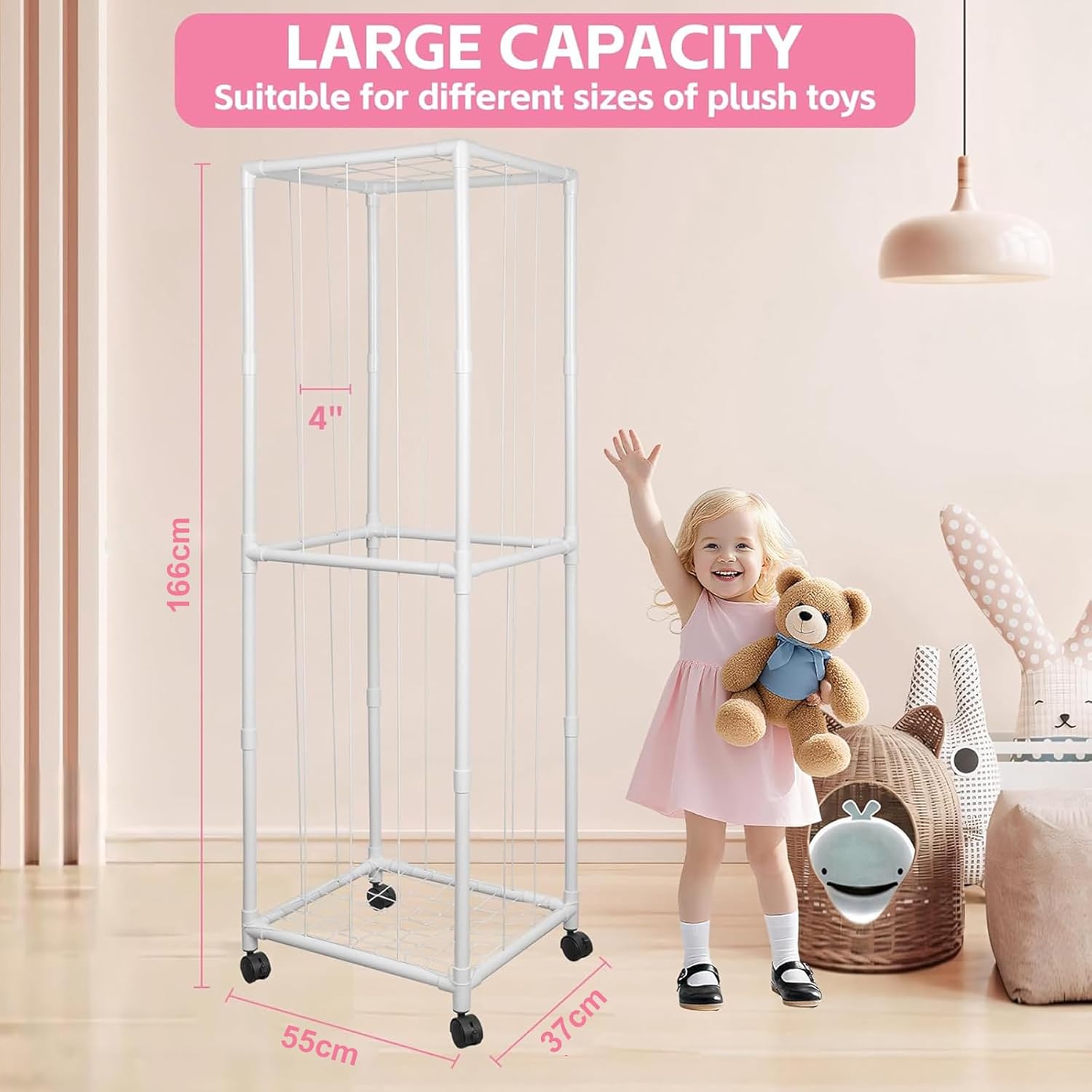 large stuffed toy storage for kids pushable plush toy storage with universal wheels space save pvc soft toys standing display organizer for playroom bedroom nursery large stuffed toy storage for kids pushable plush toy storage with universal wheels space save pvc soft toys standing display organizer for playroom bedroom nursery