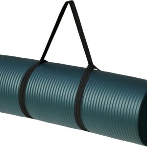 amazon basics 12.7mm extra thick exercise yoga gym floor mat with carrying strap 188 x 61 x 1cm, grey