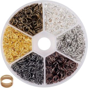 beadnova 6mm open jump ring assorted colors jewelry making jump ring metal open ring (900pcs)