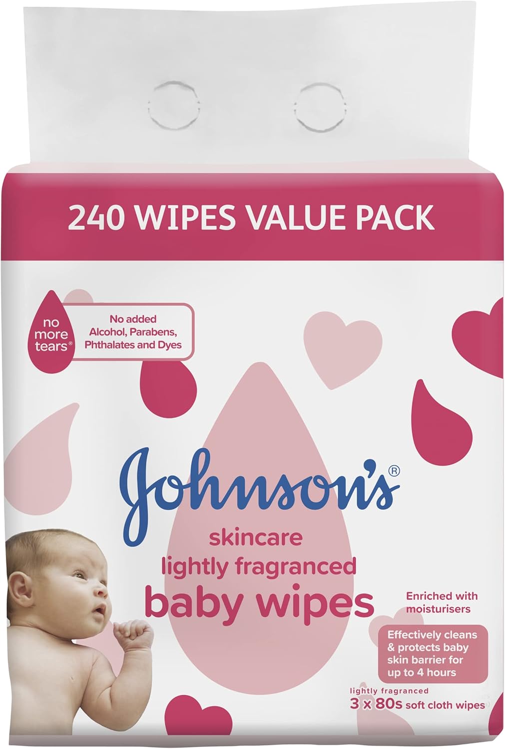 johnson's baby skincare lightly fragranced baby wipes 3 x 80 pack johnson's baby skincare lightly fragranced baby wipes 3 x 80 pack