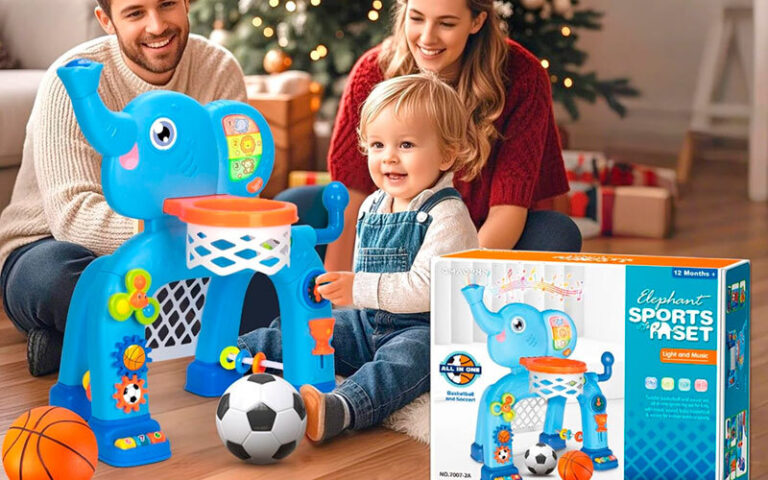 8. gmaophy toddler basketball hoop & soccer goal