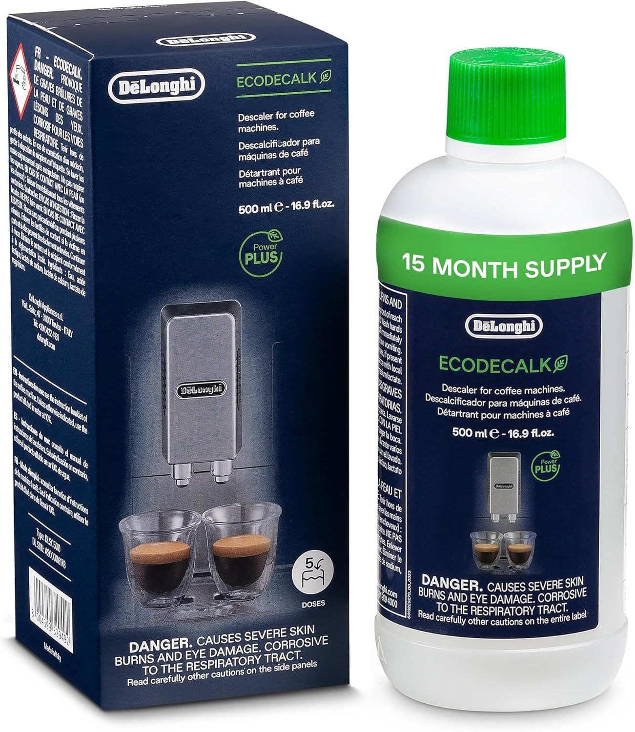 de'longhi | ecodecalk | dlsc500 | natural descaler for coffee machines | 500ml pack de'longhi | ecodecalk | dlsc500 | natural descaler for coffee machines | 500ml pack